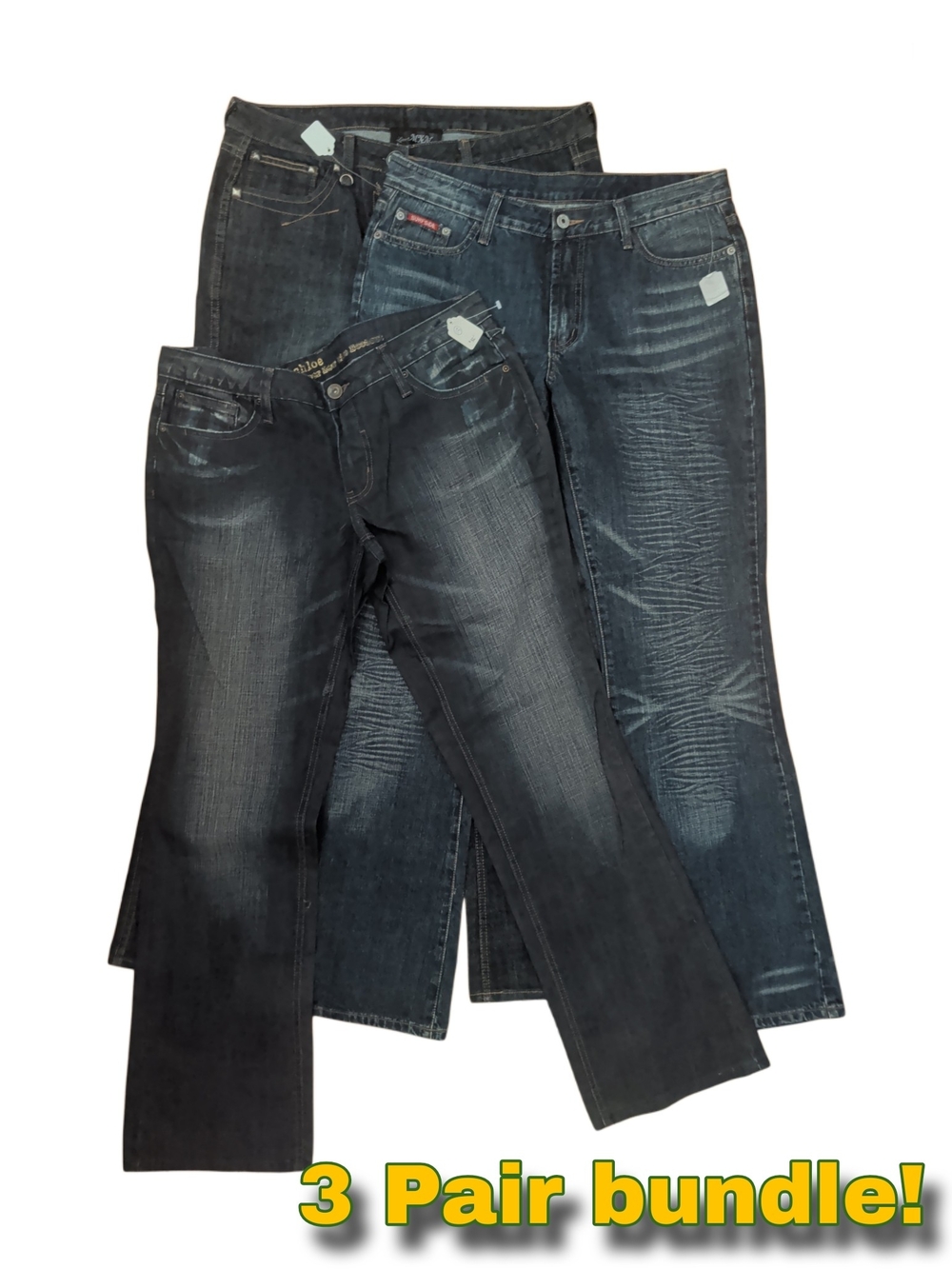 Women’s Boot Cut Jeans - Dark Blue Wash (3 Pack)